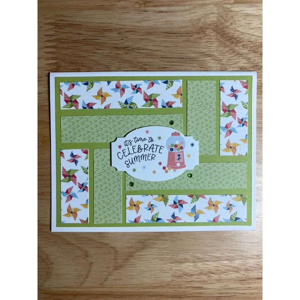 Handmade Summer Blank Greeting Card A2 & Envelope